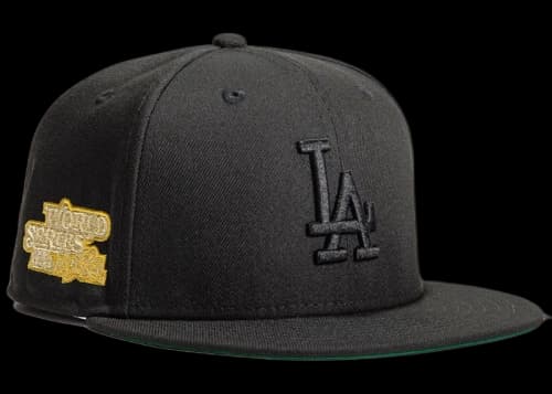 New Era Los Angeles Dodgers Gold Digger 1981 World Series Patch Hat Club Exclusive 59Fifty Fitted Hat Black