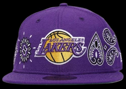 New Era Los Angeles Lakers Paisley 59Fifty Fitted Hat Purple