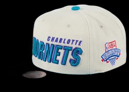 New Era Mitchell & Ness Charlotte Hornets Draft Day Snapback Hat White/Teal