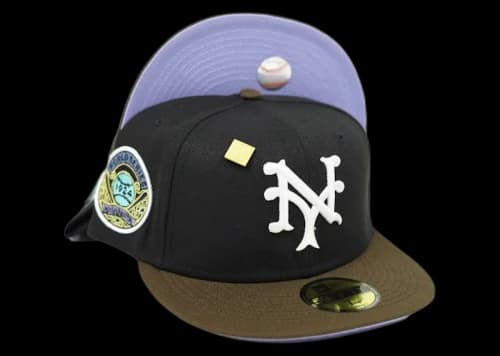 New Era New York Giants Capsule Vintage Collection 1924 World Series Patch Fitted Hat 59Fifty Fitted Hat Black/Lavender