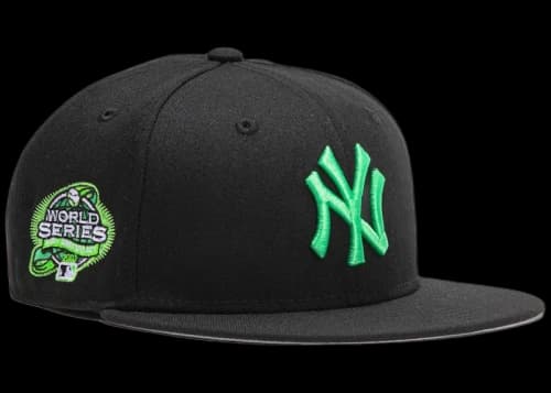 New Era New York Yankees Burger Pack 2003 World Series Patch Hat Club Exclusive 59Fifty Fitted Hat Black/Kelly Green