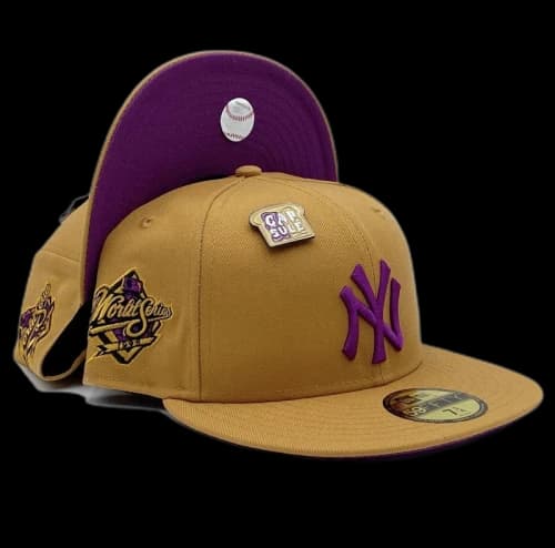 New Era New York Yankees Peanut Butter Jelly Collection 1998 World Series Capsule Hats Exclusive 59Fifty Fitted Hat Brown/Purple