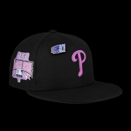 New Era Philadelphia Phillies Capsule Purple Punch 1996 All Star Game Patch 59Fifty Fitted Hat Black/Lavender