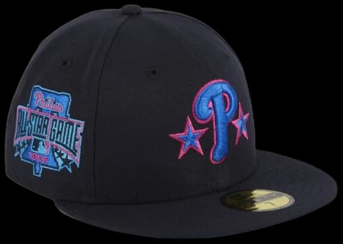 New Era Philadelphia Phillies Cyberpunks 1996 All Star Game Patch Hat Club Exclusive 59Fifty Fitted Hat Navy
