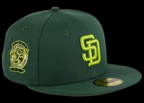 New Era San Diego Padres Crocodile 25th Anniversary Patch Hat Club Exclusive 59Fifty Fitted Hat Green/Neon Yellow