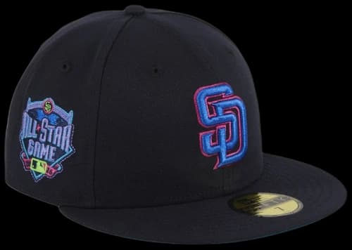 New Era San Diego Padres Cyberpunks 2016 All Star Game Patch Hat Club Exclusive 59Fifty Fitted Hat Navy