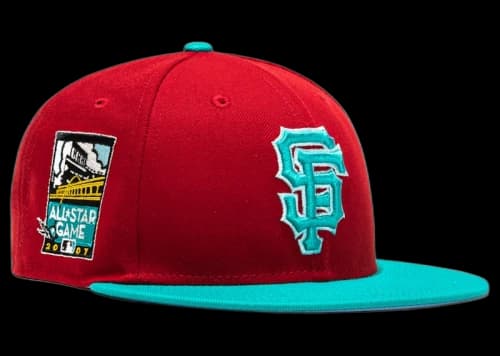 New Era San Francisco Giants Captain Planet 2.0 2007 All Star Game Patch Hat Club Exclusive 59Fifty Fitted Hat Red/Teal
