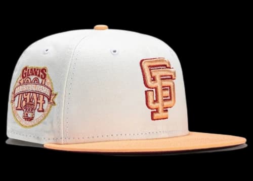 New Era San Francisco Giants Monaco 1984 All Star Game Patch Hat Club Exclusive 59Fifty Fitted Hat Stone/Peach