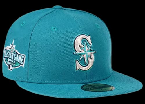 New Era Seattle Mariners All Star Game 2001 59Fifty Fitted Hat Teal/Pink