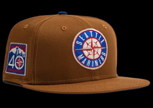 New Era Seattle Mariners Ballpark Snacks 40th Anniversary Patch Hat Club Exclusive 59Fifty Hat Khaki