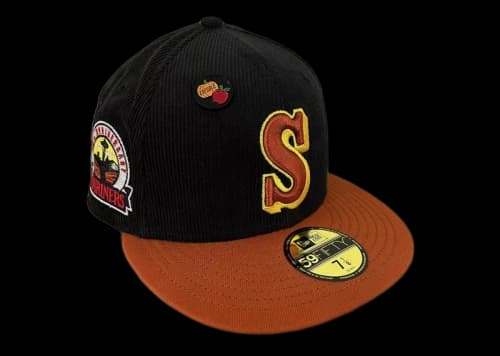 New Era Seattle Mariners Corduroy 30th Anniversary Patch Capsule Exclusive Fitted Hat 59Fifty Fitted Hat Black/Green