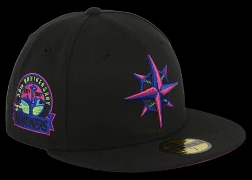 New Era Seattle Mariners Cyberpunks 30th Anniversary Patch Hat Club Exclusive 59Fifty Fitted Hat Navy