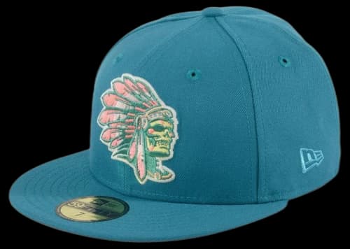 New Era Skull Chief Badlands Hat Club Exclusive 59Fifty Fitted Hat Teal