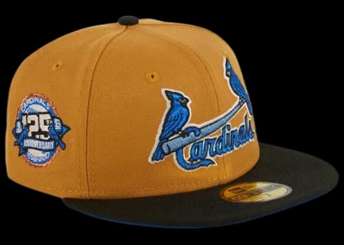 New Era St. Louis Cardinals Ancient Egypt Jersey logo 125th Anniversary Hat Club Exclusive 59Fifty Fitted Hat Khaki/Black/Royal Blue