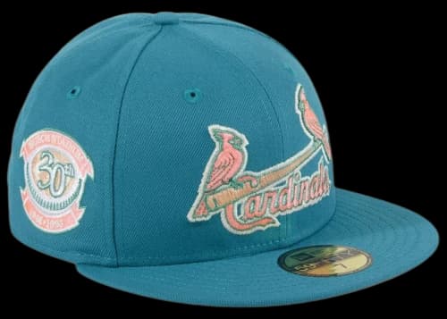 New Era St Louis Cardinals Badlands 30th Anniversary Patch Jersey Hat Club Exclusive 59Fifty Fitted Hat Teal