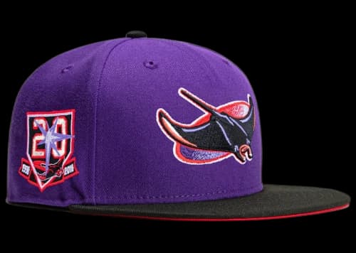 New Era Tampa Bay Rays T-Dot 20th Anniversary Patch Alternate Hat Club Exclusive 59Fifty Fitted Hat Purple/Black