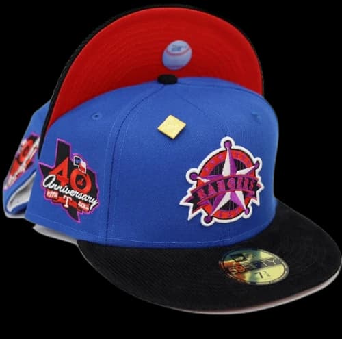 New Era Texas Rangers Capsule Cordoroy Visor Pack 40th Anniversary 59Fifty Fitted Hat Blue/Red
