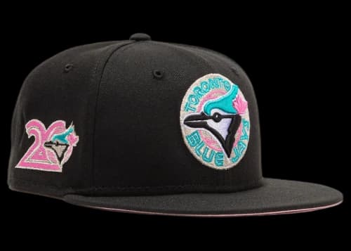 New Era Toronto Blue Jays Beer Pack 20th Anniversary Patch Hat Club Exclusive 59Fifty Fitted Hat Black/Teal