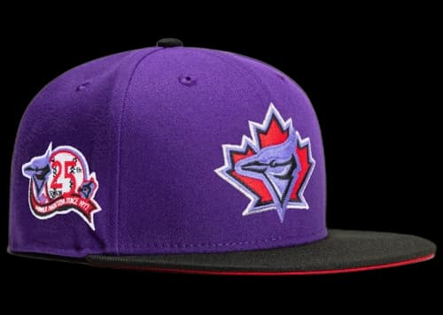 New Era Toronto Blue Jays T-Dot 25th Anniversary Patch Hat Club Exclusive 59Fifty Fitted Hat Purple/Black