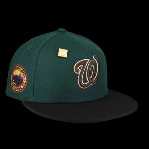 New Era Washington Nationals Capsule Green Bark 2008 Inaugural Season 59Fifty Fitted Hat Green/Purple