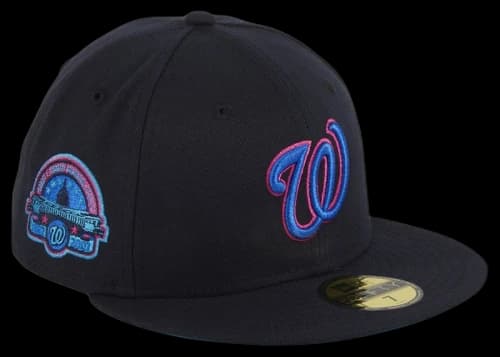 New Era Washington Nationals Cyberpunks RFK Stadium Patch Hat Club Exclusive 59Fifty Fitted Hat Navy