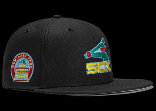 New Era x Hat Club Exclusive Aux Pack Vinyl Chicago White Sox Comiskey Field Patch 59Fifty Fitted Hat Black