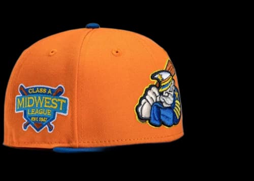 New Era x Hat Club Exclusive Cereal Pack Bonus Flavors Lake County Captains Midwest League Patch 59Fifty Fitted Hat Light Orange/Royal