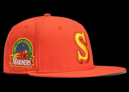 New Era x Hat Club Exclusive Cereal Pack Bonus Flavors Seattle Mariners 30th Anniversary Patch 59Fifty Fitted Hat Orange