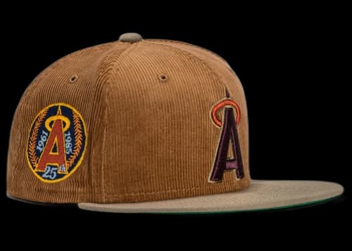 New Era x Hat Club Exclusive Cord Dream Los Angeles Angels 25th Anniversary Patch 59Fifty Fitted Hat Khaki