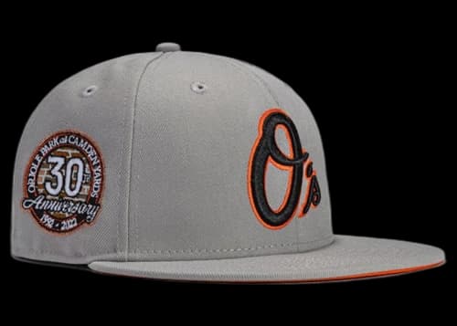 New Era x Hat Club Exclusive Grey OTC Baltimore Orioles 30th Anniversary Patch Alternate 59Fifty Fitted Hat Grey