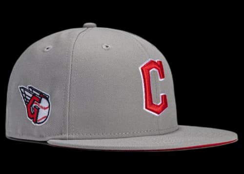 New Era x Hat Club Exclusive Grey OTC Cleveland Guardians Logo Patch 59Fifty Fitted Hat Grey