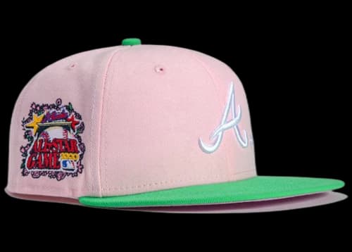 New Era x Hat Club Exclusive Jae Tips Forever Atlanta Braves 2000 All Star Game Patch 59Fifty Fitted Hat Pink/Lime Green