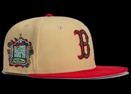 New Era x Hat Club Exclusive Jae Tips Forever Boston Red Sox 1999 All Star Game Patch 59Fifty Fitted Hat Tan/Red