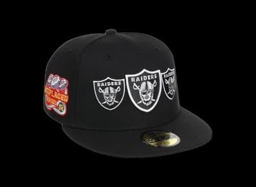 New Era x NFL x John Geiger Las Vegas Raiders Misplaced Series 59Fifty Fitted Cap Black/Black/Gray