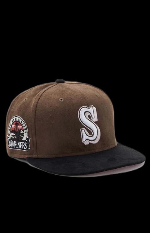 New Era x PS Reserve x Miki Guerra Suede Mariners 59Fifty Fitted Hat Pink Mocha