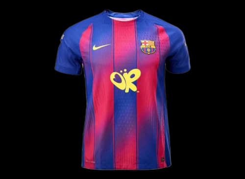 Nike x FC Barcelona x Olivia Rodrigo Men's 25/26 Home Player's Edition Christensen Print Jersey Blue/Garnet