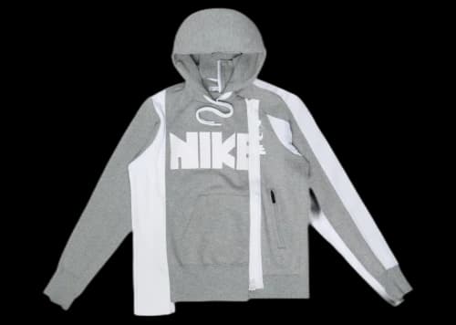 Nike x Sacai Double Zip Hoodie Dark Grey Heather/White