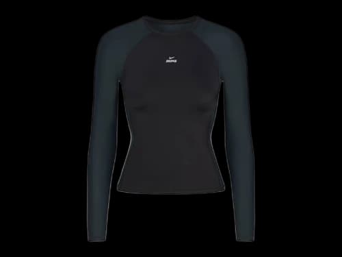 Nike x SKIMS Women's Shine Long Sleeve Crew Neck Obsidian/Dark Teal