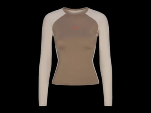 Nike x SKIMS Women's Shine Long Sleeve Crew Neck Truffle/Stone