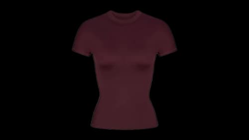 Nike x SKIMS Women's Shine Short Sleeve Mock Neck Top Currant