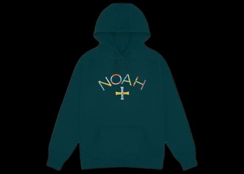 Noah Embroidered Core Logo Summer Hoodie Dark Teal