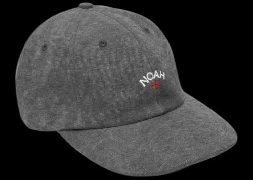 Noah Recycled Canvas Core Logo 6-Panel Black