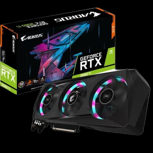 NVIDIA GIGABYTE AORUS GeForce RTX 3060 Ti ELITE 8G Rev 2.0 LHR Graphics Card (GV-N306TAORUS E-8GD)