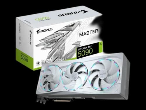 NVIDIA GIGABYTE GeForce RTX 5090 AORUS MASTER ICE 32G GDDR7 Graphics Card GV-N5090AORUSM ICE-32GD White