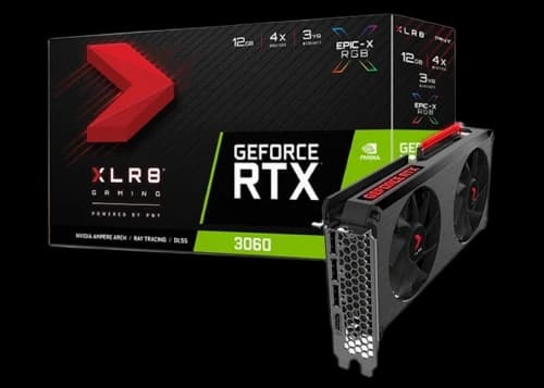 NVIDIA PNY GeForce RTX 3060 XLR8 Gaming Revel Epic-X 12G Graphics Card (VCG306012DFXPSB)