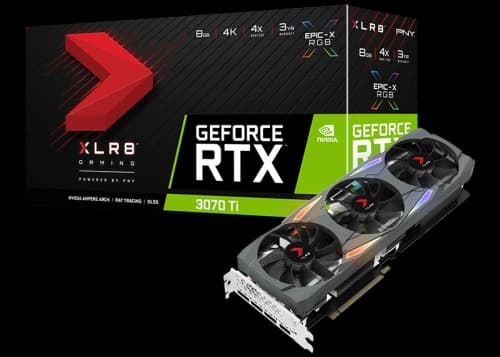 NVIDIA PNY GeForce RTX 3070 Ti XLR8 Gaming UPRISING 8G (VCG3070T8TFXMPB)
