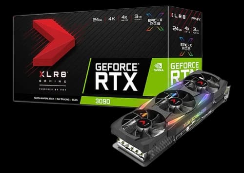NVIDIA PNY GeForce RTX 3090 24GB XLR8 Gaming EPIC-X RGB Triple Fan Graphics Card (VCG309024TFXMPB)