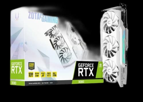 NVIDIA ZOTAC GAMING GeForce RTX 3080 Trinity 10G OC LHR Graphics Card (ZT-A30800K-10PLHR) White Edition