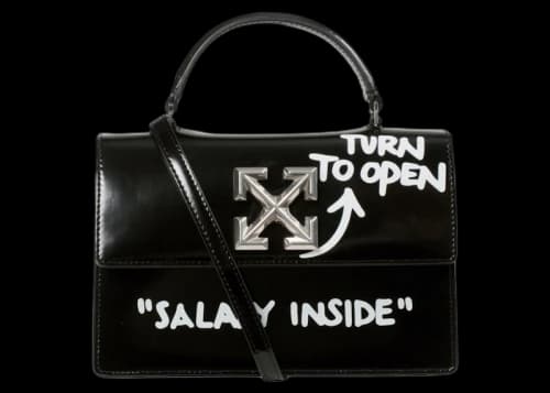 OFF-WHITE 1.4 Jitney Bag "SALARY INSIDE" Black/White