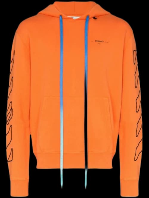 OFF-WHITE Abstract Arrows Embroidered Hoodie Orange/Black